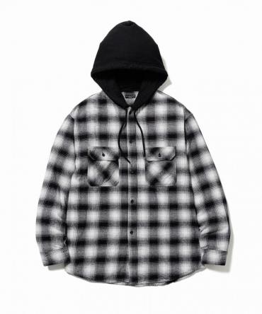 FLANNEL HOODED SHIRTS *ブラック*