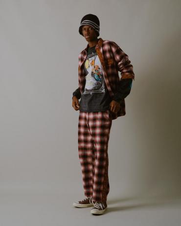FLANNEL HOODED SHIRTS *ブラック*