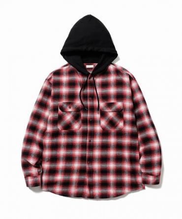 FLANNEL HOODED SHIRTS *レッド*