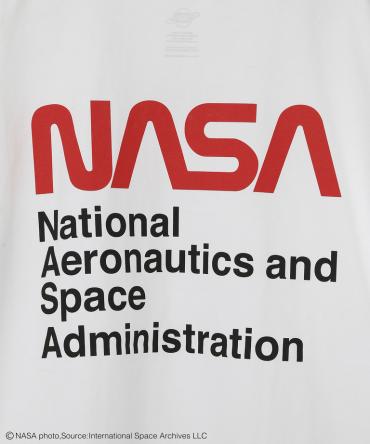 NASAコラボ ロゴクルーネックTシャツ [ LEC760 ] *ホワイト*