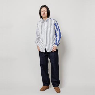 MULTI STRIPE OVERDIE SHIRTS *ホワイト*