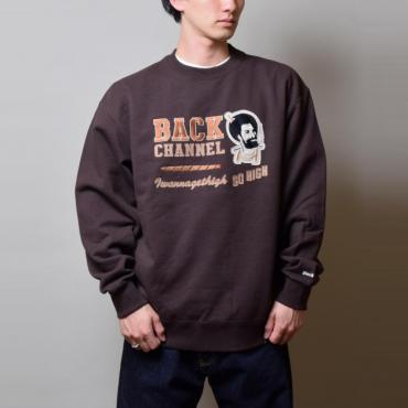 ZIG ZAG CREW SWEAT / BROWN