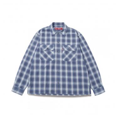 Ombre Check L/S Shirt *ブルー*