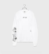 The Empty New Rose Longsleeve T-shirt ホワイト×ブラック