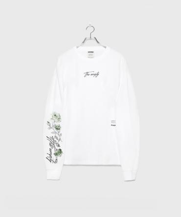 The Empty New Rose Longsleeve T-shirt ホワイト×グリン