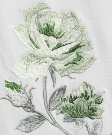 The Empty New Rose Longsleeve T-shirt ホワイト×グリン