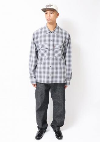 Ombre Check L/S Shirt *ブラック*