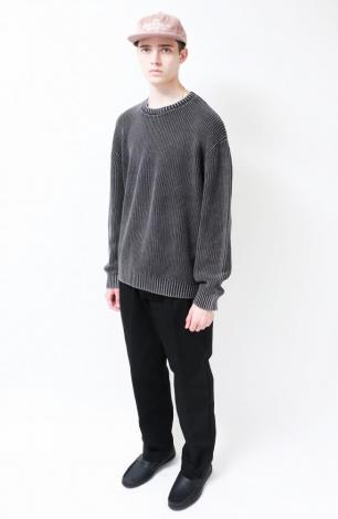 Garment Dye Rib Knit Sweater *ブラック*