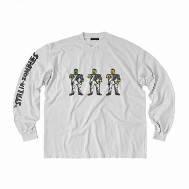 Stalin-zombies print long sleeve tee *Light gray*