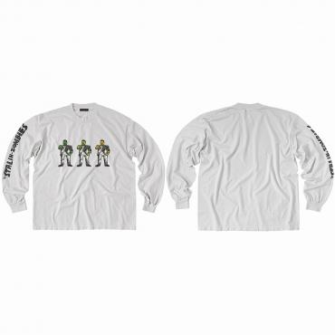 Stalin-zombies print long sleeve tee *Light gray*