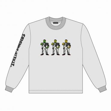 Stalin-zombies print long sleeve tee *Light gray*