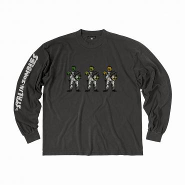 Stalin-zombies print long sleeve tee *Charcoal*