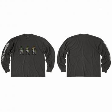 Stalin-zombies print long sleeve tee *Charcoal*