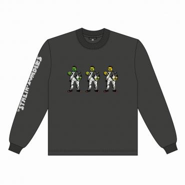 Stalin-zombies print long sleeve tee *Charcoal*