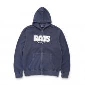 PIGMENT DYED ZIP HOODIE / NAVY