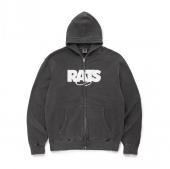 PIGMENT DYED ZIP HOODIE / BLACK