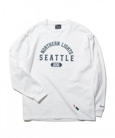 COLLEGE LOGO LONG SLEEVE T / WHITE