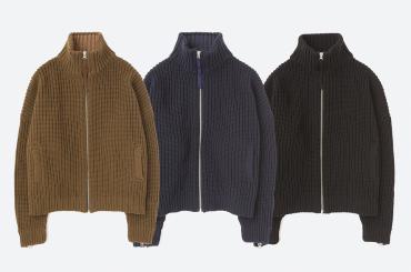 ZIP UP KNIT *ブラウン*