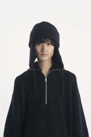 ×CA4LA / EAR FLAP KNIT CAP / BLACK