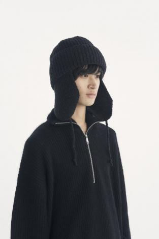 ×CA4LA / EAR FLAP KNIT CAP / BLACK