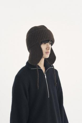 ×CA4LA / EAR FLAP KNIT CAP / BROWN