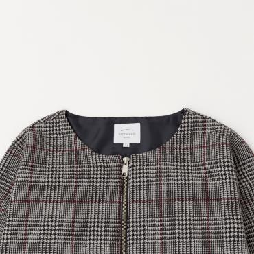 HALF ZIP CHECK SHIRTS *ライトグレー*