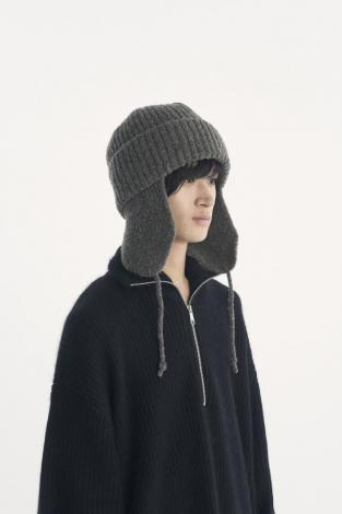 ×CA4LA / EAR FLAP KNIT CAP /GRAY