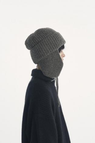 ×CA4LA / EAR FLAP KNIT CAP /GRAY