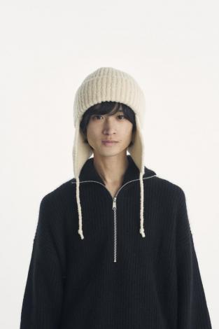 ×CA4LA / EAR FLAP KNIT CAP / WHITE