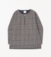 HALF ZIP CHECK SHIRTS *ライトグレー*