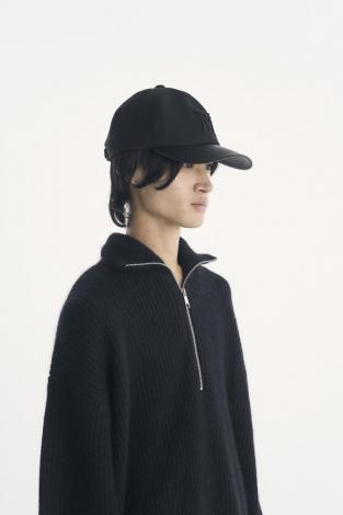 ×CA4LA / LEATHER LOGO CAP / BLACK
