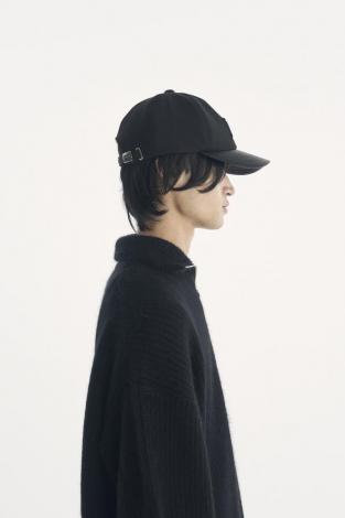 ×CA4LA / LEATHER LOGO CAP / BLACK
