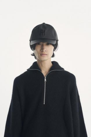 ×CA4LA / LEATHER LOGO CAP / GRAY