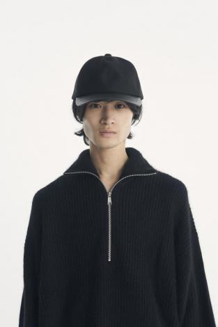 ×CA4LA / LEATHER B.B CAP / BLACK