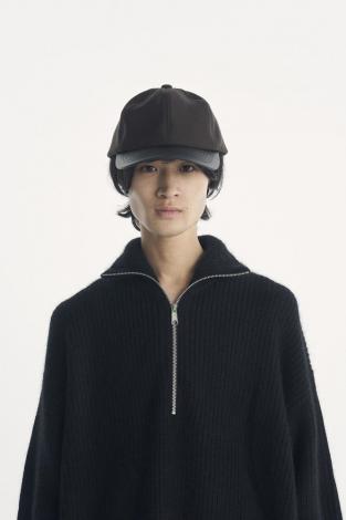 ×CA4LA / LEATHER B.B CAP / BROWN
