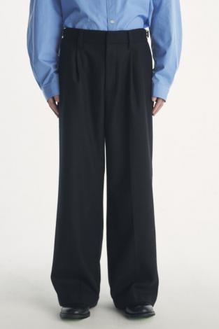 WOOL BUGGY SLACKS / BLACK