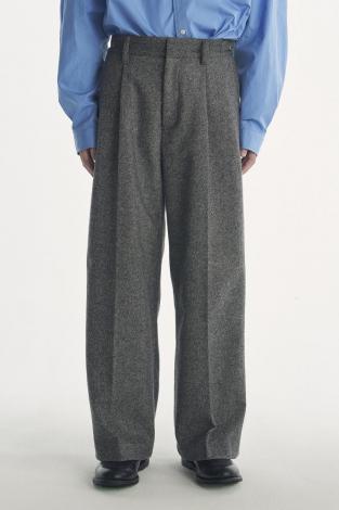 WOOL BUGGY SLACKS / MIX.GRAY
