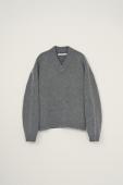 RACCON V-NECK KNIT / GRAY