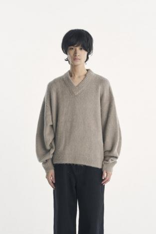 RACCON V-NECK KNIT / GRAIGE