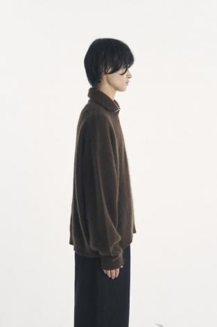 RACCON HALF ZIP KNIT / BROWN