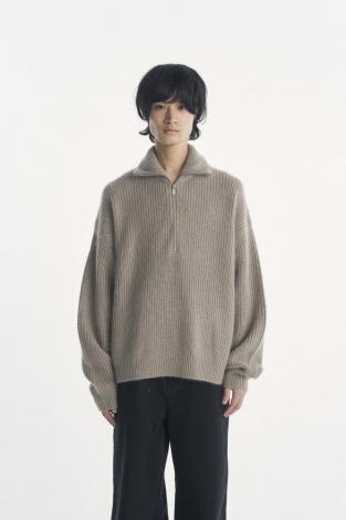 RACCON HALF ZIP KNIT / GRAIGE