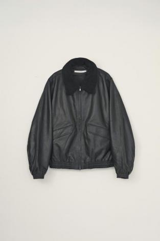 LAMB LEATHER JACKET / BLACK