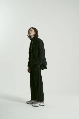 STRETCH WIDE SLACKS *ブラック*