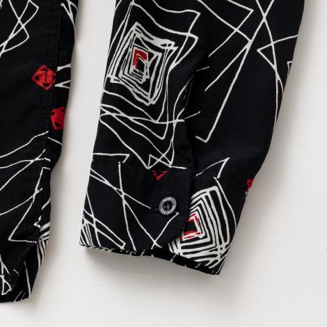 GEOMETRIC L/S SHIRT / BLACK