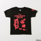 BxH STEAMBOAT WILLIE Kids Tee *ブラック×レッド*