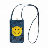 Smile patch Mini shoulder bag *DARK BLUE/YELLOW*