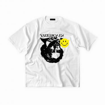 Beethoven & smile Big silhouette tee *White*