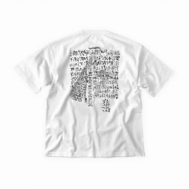 Beethoven & smile Big silhouette tee *White*