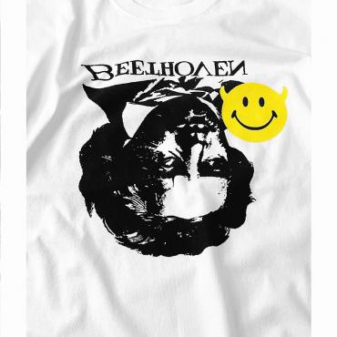 Beethoven & smile Big silhouette tee *White*