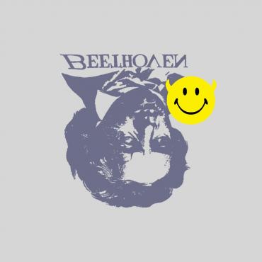 Beethoven & smile Big silhouette tee *Frost gray*